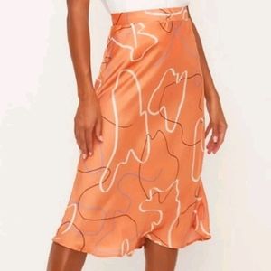 Lush Mauve cream midi skirt